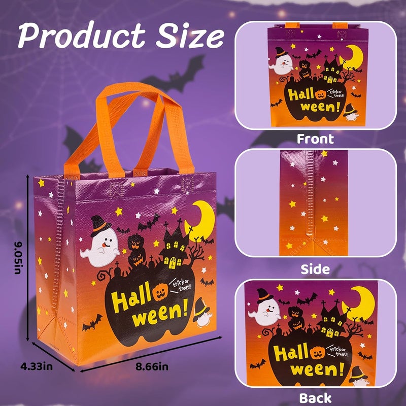 Muswarm 6pc Gift Bags Halloween,Trick or Treat Bags Non-woven, Reusable Gift Wrapping, Halloween Party Supplie(halloween) - Image 3